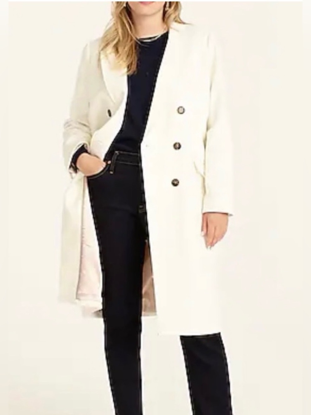 JCrew Double-Breasted Topcoat in Italian Wool-Cashmere, size 10, NWT